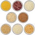 Collection of cereals and legumes