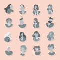 Collection of characters icons in flat design style. Royalty Free Stock Photo