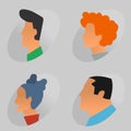 Collection of characters icons in flat design style. Royalty Free Stock Photo