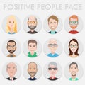 Collection of characters icons in flat design style. Royalty Free Stock Photo