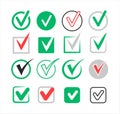 Collection of checkmarks. Set of badges. Approved, ok, yes Royalty Free Stock Photo