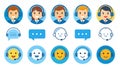 A collection of cheerful cartoon customer service representative Royalty Free Stock Photo