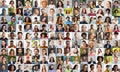 Collection of cheerful photos of diverse men and women, collage Royalty Free Stock Photo