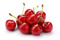 Collection of fresh cherries isolated on white background. Royalty Free Stock Photo