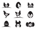 Chicken and eggs icons