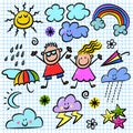 Kids Happy Weather Doodle Set