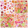 Collection of childish funny colorful hippie wallpapers