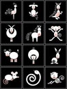 Collection of chinese signs of the zodiac