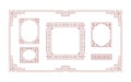 Collection of Chinese style geometric frames and borders Royalty Free Stock Photo