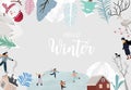 Collection of Christmas background set with house,snow,mountain.Editable vector illustration for New year invitation,postcard and Royalty Free Stock Photo