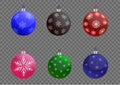 Collection Christmas balls Royalty Free Stock Photo