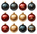 collection of the Christmas balls on the white background Royalty Free Stock Photo