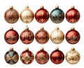 collection of the Christmas balls on the white background Royalty Free Stock Photo