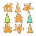 Collection of Christmas cookies. Homemade Gingerbread with spice Royalty Free Stock Photo
