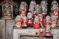 A collection of Christmas decorations in the form of cute and unique Santa Claus dolls for festive Christmas holiday decorations