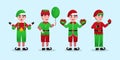 Collection of Christmas elves Royalty Free Stock Photo