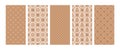 Collection of Christmas knitted seamless patterns in beige, brown colors