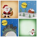 Collection of Christmas papercraft background.