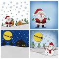 Collection of Christmas papercraft background.