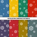 Collection Christmas Pattern .Snowflake with polkadot on Colorful Background.Design for  decoration, surface, wrapping paper, Royalty Free Stock Photo