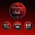 Collection of Christmas sale tags. Big offer, best price, Special offer. Circle shape labels set. Royalty Free Stock Photo