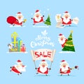 Collection of Christmas Santa Claus. Vector, illustration