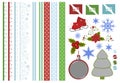 Collection of christmas scrapbook decors Royalty Free Stock Photo