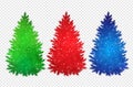 Collection of Christmas spruce trees silhouettes