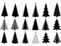 Collection of christmas trees isolated on white background Royalty Free Stock Photo