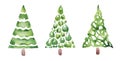 Collection of Christmas trees, modern abstract design. Can be used for printed materials - leaflets, posters, business cards or Royalty Free Stock Photo