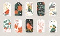 Collection of Christmas and winter gift tags, ready template, print and use