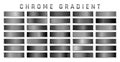 Collection of chrome metallic gradient. Brilliant plates with chrome effect. Vector illustration Royalty Free Stock Photo