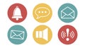 A Collection of Circular Communication and Notification UI Icons, vector design Generative AI Royalty Free Stock Photo