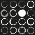 Collection of circular frames. Variety of circle borders. Set of round design elements. Vector illustration. EPS 10. Royalty Free Stock Photo