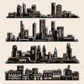 Collection of city silhouettes