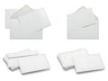 Collection of clean, white paper sheets arranged in stacks Royalty Free Stock Photo