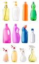 Collection of cleaning bottle product with different display Royalty Free Stock Photo