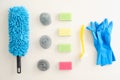 Collection of cleaning supplies Royalty Free Stock Photo