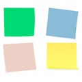 Collection of clear color lists of paper on the white background. Vector illustration Royalty Free Stock Photo