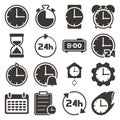 Collection of clock icons. Vector illustration decorative design Royalty Free Stock Photo