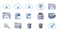 Collection of cloud computing and data storage icons isolated on white background Royalty Free Stock Photo