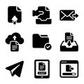 Collection of Cloud Computing and Data Transfer Icons for Digital Technology Royalty Free Stock Photo