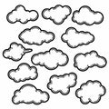 Collection cloud design illustration, Background cloud, line style template