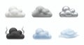 Collection of Cloud Icons Representing Weather Types and Environmental Concepts Royalty Free Stock Photo