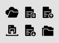 Collection of cloud storage and file management vector icons for data transfer and organization Royalty Free Stock Photo