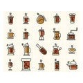 collection of coffee related icons. Vector illustration decorative design