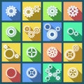 Collection of cogs and gears icons set