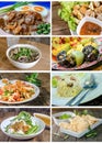 Collection of Collage from Photographs of thai food. Royalty Free Stock Photo