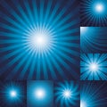 Collection of color blue burst background. Royalty Free Stock Photo