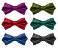 Collection of color bow tie. Royalty Free Stock Photo